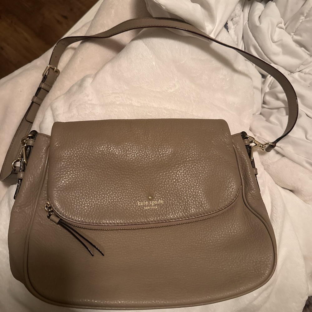 Kate Spade Taupe Leather Shoulder Bag